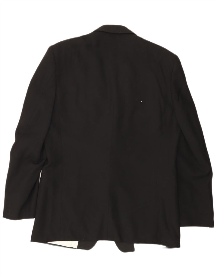 Giacca blazer da uomo a 1 bottone Lebole IT 50 grande lana nera
