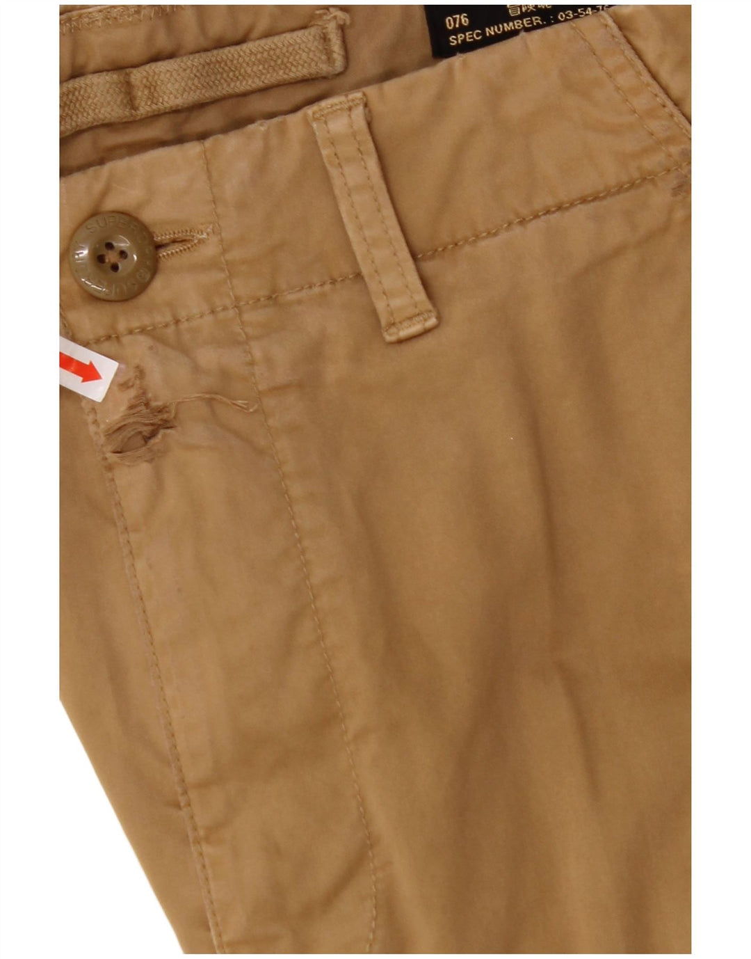 Pantaloni cargo dritti da uomo SUPERDRY W32 L32 in cotone beige