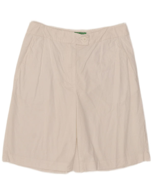Pantaloncini chino da donna Benetton UK 14 Large W31 Cotone bianco