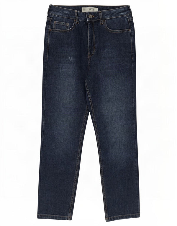 Topshop Womens Orson Distressed Straight Jeans W28 L25 Blue Cotton