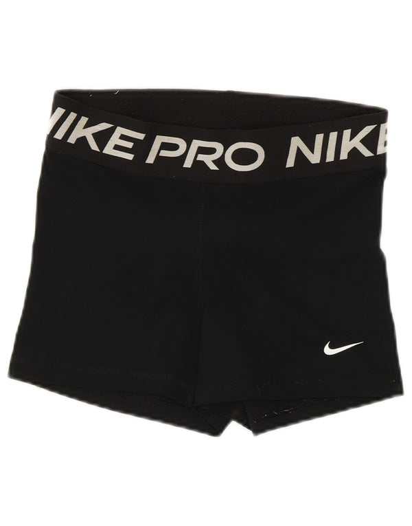Pantaloncini sportivi Nike Dri Fit Graphic da donna UK 10 piccoli poliestere nero