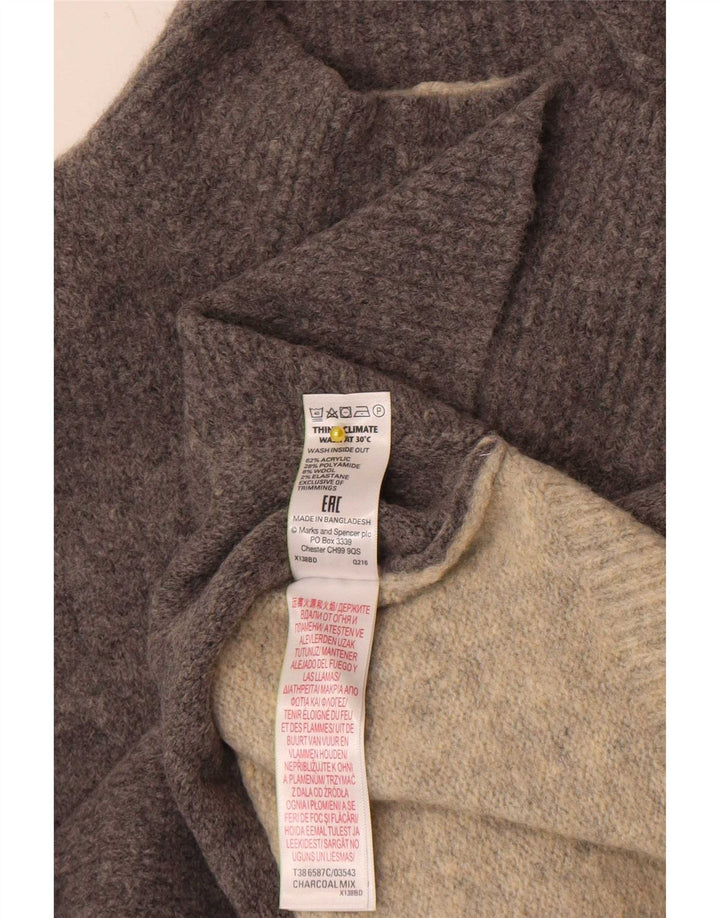 Maglione maglione a collo alto da donna Marks & Spencer UK 14 Grigio medio