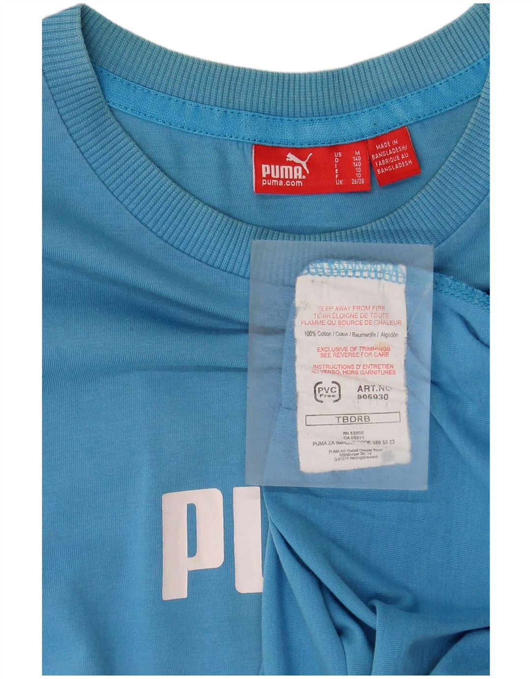 T-shirt grafica da donna Puma Top UK 12 cotone blu medio