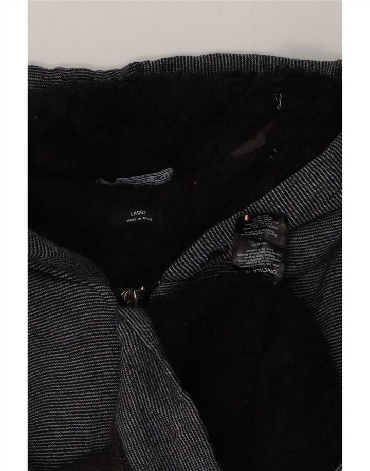 Maglione con cappuccio e zip da uomo O'Neill grande poliestere a righe nere