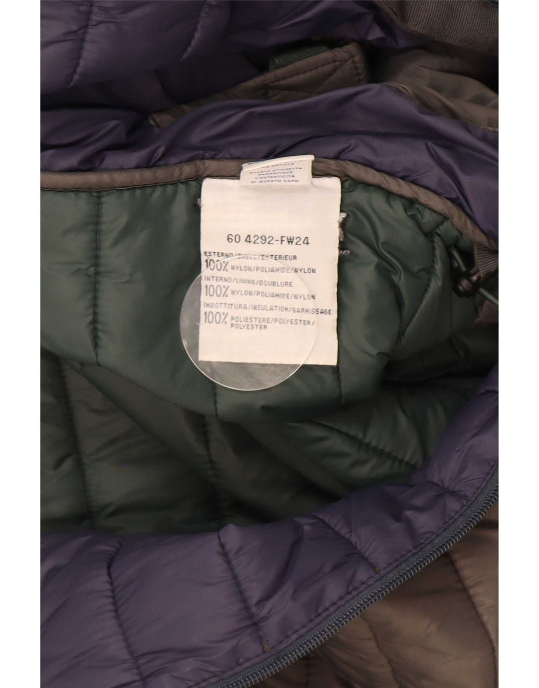 Giacca imbottita con cappuccio da uomo North Sails UK 36 piccola in nylon grigio