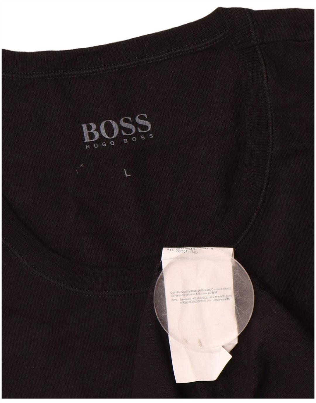 T-shirt da uomo Hugo Boss Top grande in cotone nero
