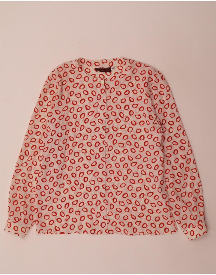 Camicetta da donna di Diana Bentall IT 44 Acetato geometrico rosso medio