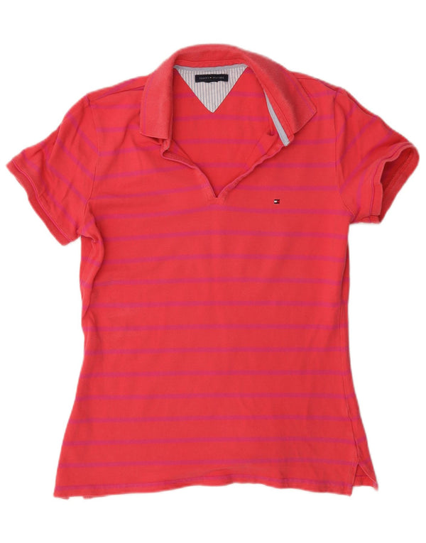 Polo da donna vestibilità regolare Tommy Hilfiger UK 14 a righe rosse medie