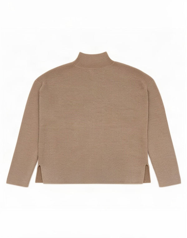 Maglione maglione a collo alto da donna Marks & Spencer UK 10 piccolo Beige