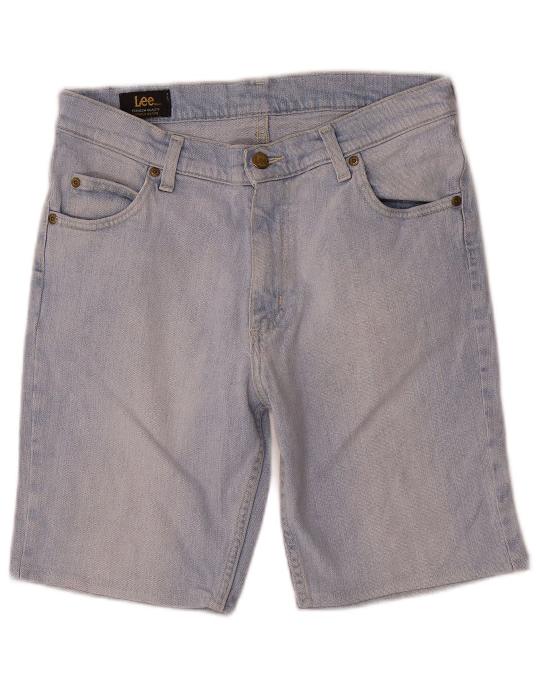 Pantaloncini di jeans da uomo Lee W33 grandi in cotone blu