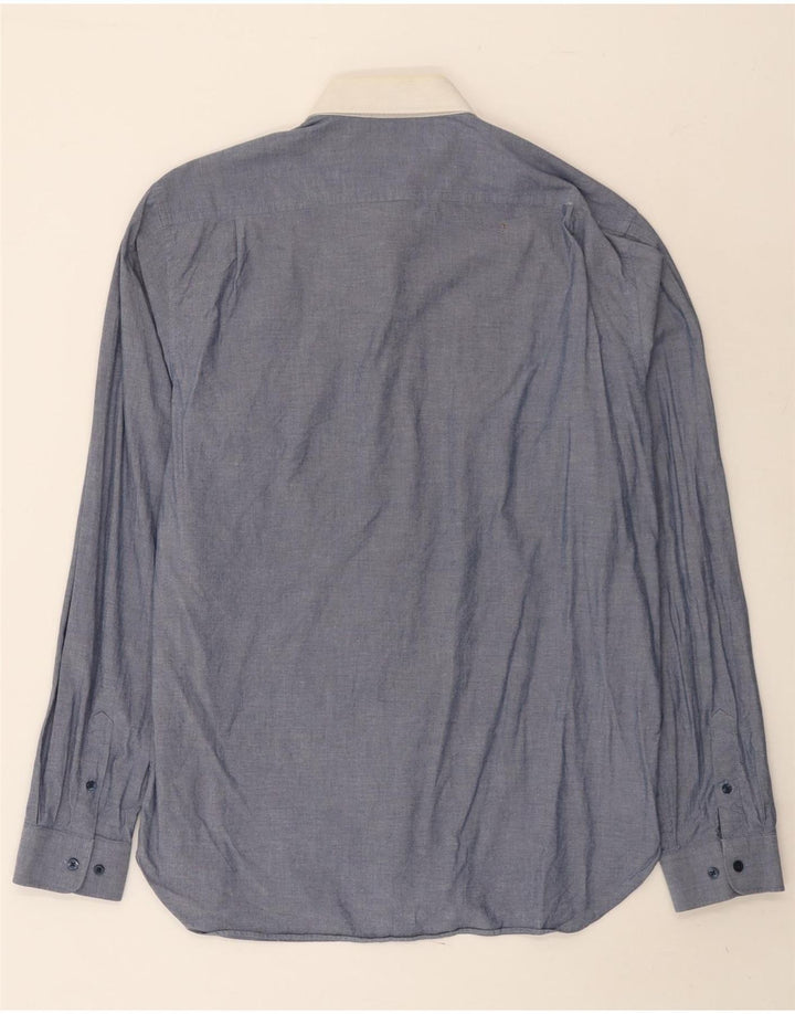 Camicia da uomo Reiss XL in cotone color block blu