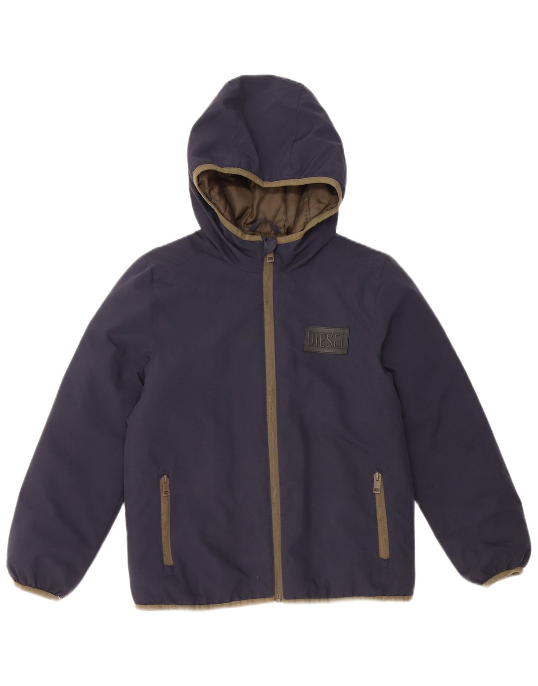 Giacca a vento con cappuccio da bambino DIESEL 9-10 anni in poliestere blu navy