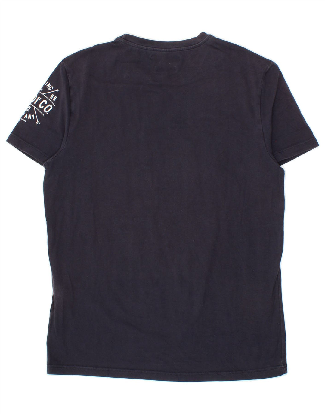 GAUDI Mens Slim Fit Graphic T-Shirt Top Medium Navy Blue Cotton Vintage Gaudi and Second-Hand Gaudi from Messina Hembry 