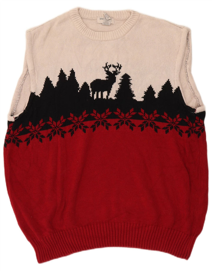 Canottiera da uomo Dockers Canotta grande rossa in cotone Fair Isle