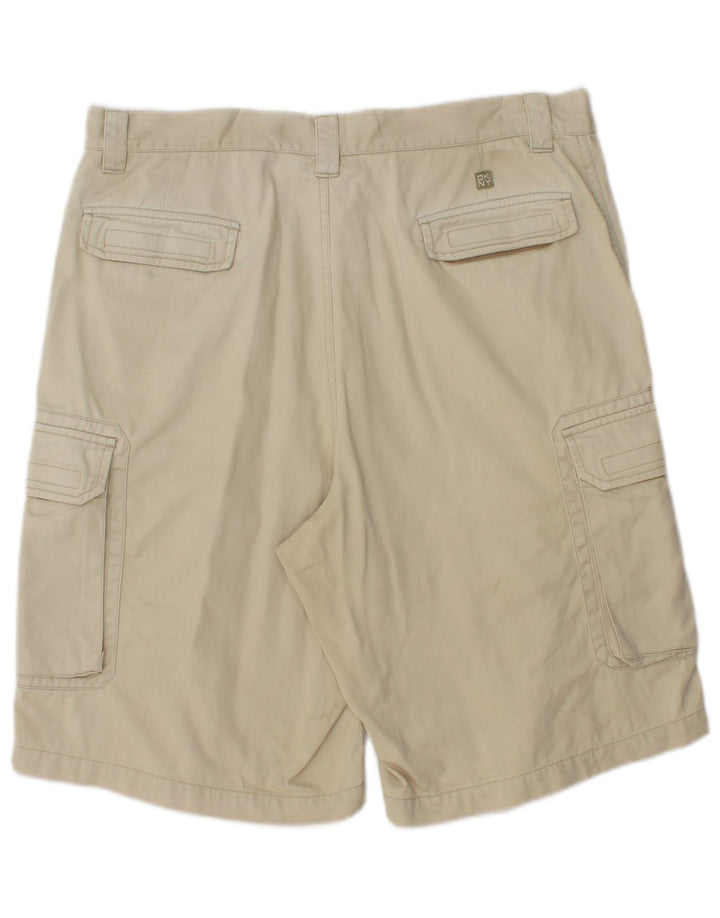 Pantaloncini cargo da uomo Dkny W34 grandi in cotone beige