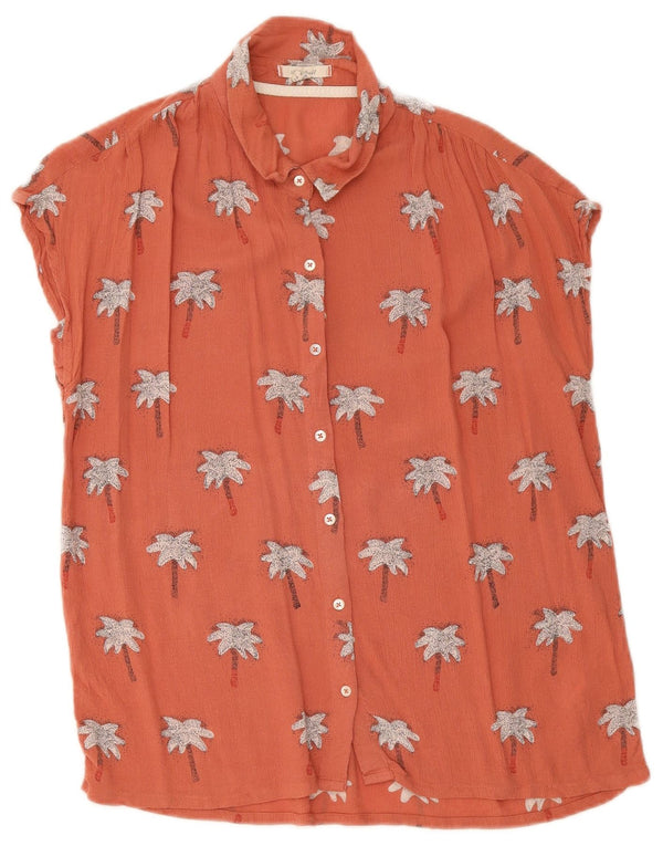 Camicetta camicia hawaiana da donna di White Stuff UK 14 Grande motivo floreale rosa
