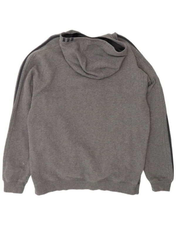 Felpa con cappuccio da uomo Adidas XL in cotone Fair Isle grigio