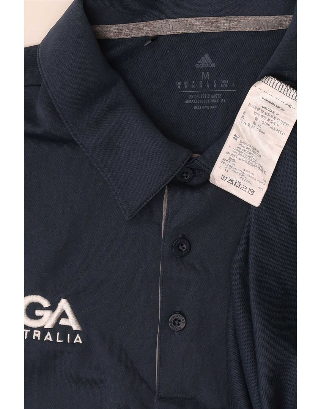 Polo grafica da uomo Adidas media poliestere blu navy