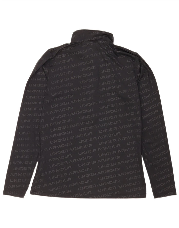 Top grafico da donna con zip e collo a maniche lunghe Under Armour UK 12 medio nero