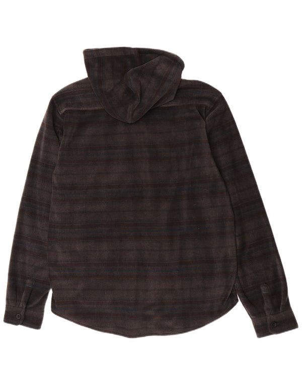 Camicia da uomo in flanella con cappuccio Billabong XL a righe grigie