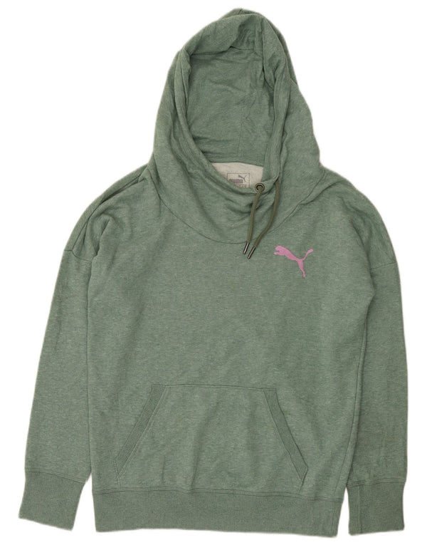 Felpa con cappuccio da donna Puma UK 18 XL cotone screziato verde
