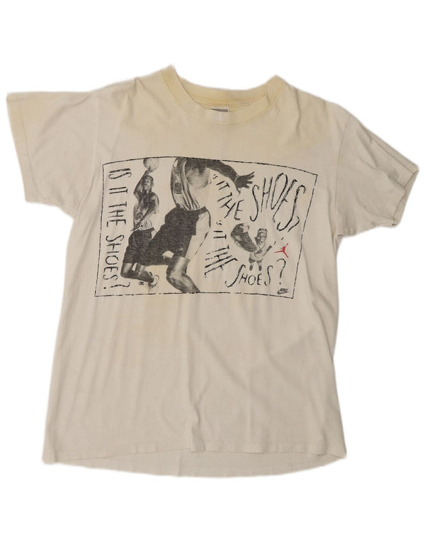 Nike Uomo Michael Jordan&Spike Lee Sono le scarpe? Maglietta Top Piccola Bianca