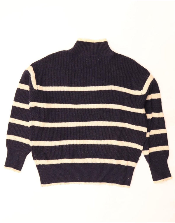 Polo Assn. degli Stati Uniti Maglione da donna con collo alto e maglione UK 6 XS a righe blu navy