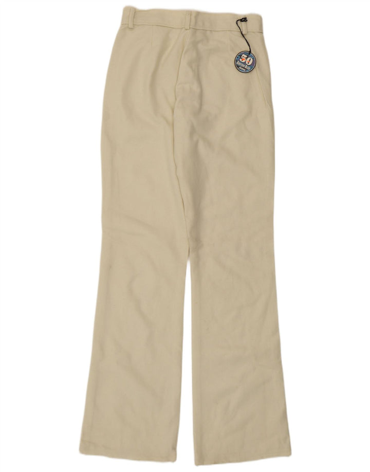 Pantaloni casual bootcut da donna vintage IT 40 piccoli W26 L33 bianchi