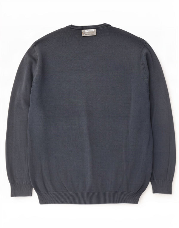 Maglione maglione girocollo da uomo Marks & Spencer vestibilità regolare grande blu navy