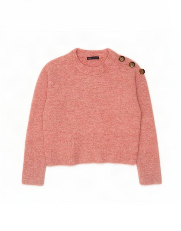 Maglione maglione girocollo da donna Marks & Spencer vestibilità ampia UK 14 Rosa medio