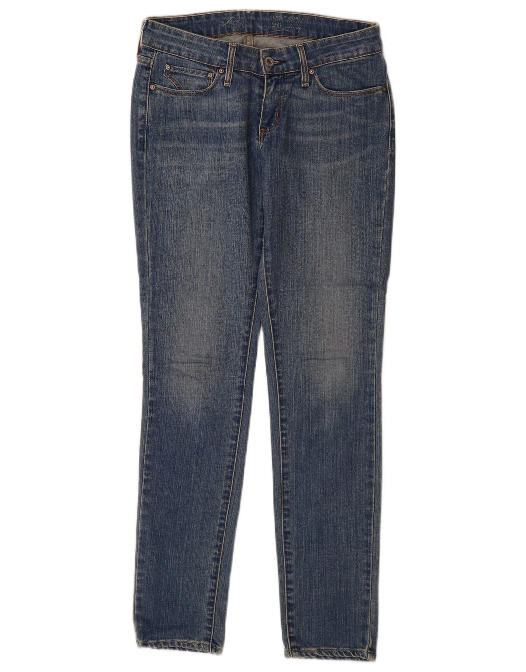 Jeans skinny da donna con curvatura leggera LEVI'S W26 L30 cotone blu