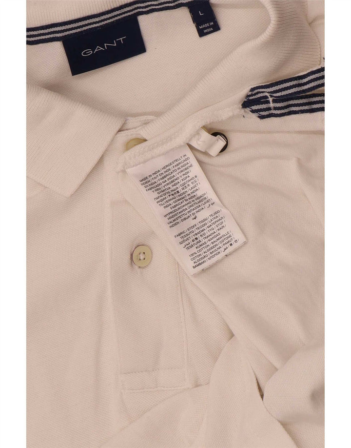 Polo da uomo Gant grande in cotone bianco