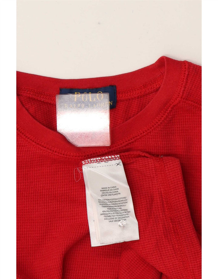 Polo Ralph Lauren Top da bambino a manica lunga 10-11 anni in cotone rosso medio