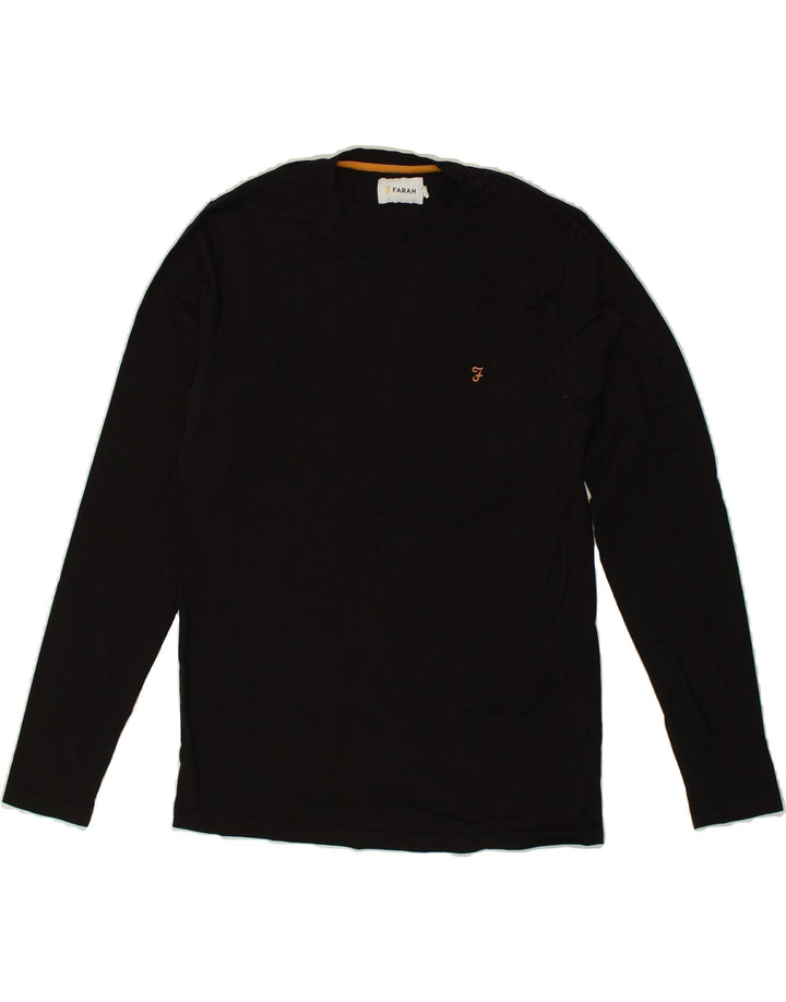 FARAH Top Uomo Manica Lunga Cotone Nero Medio