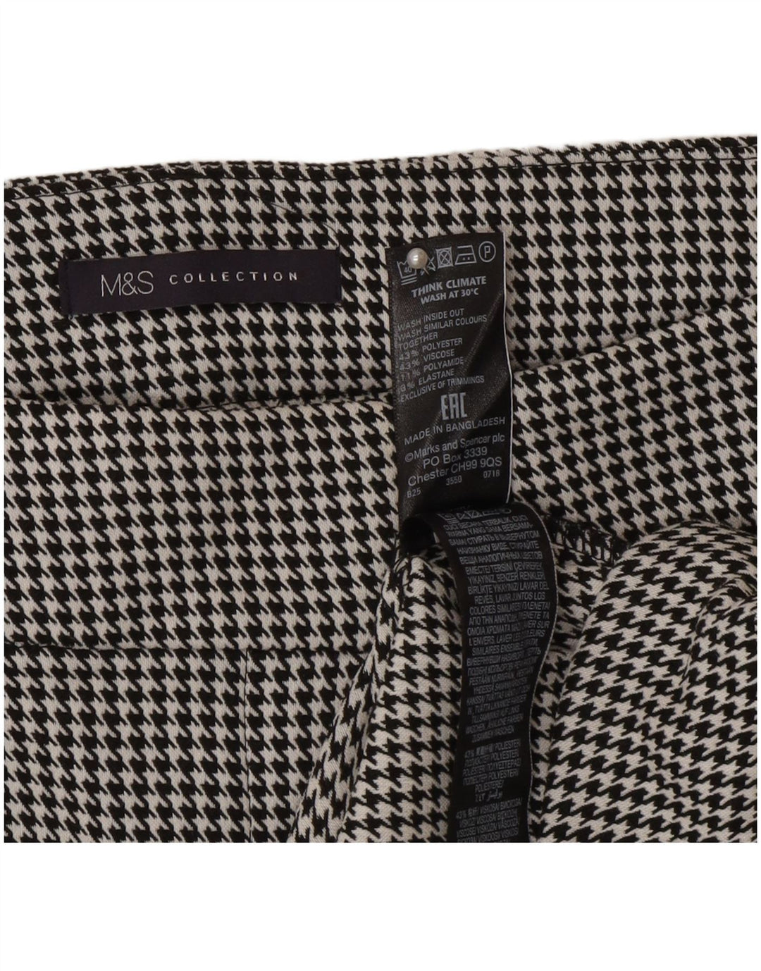 Gonna a tubino da donna Marks & Spencer UK 16 grande W32 pied de poule grigio