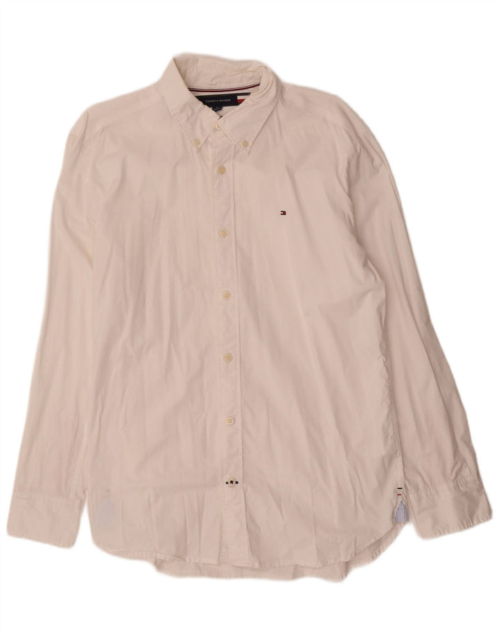 Camicia da uomo Regular Fit Tommy Hilfiger in cotone bianco medio