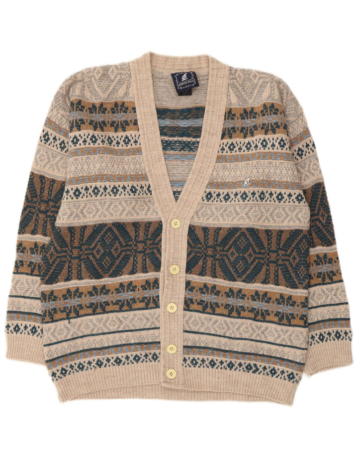 Maglione cardigan da uomo North Pole Lana Fair Isle beige grande