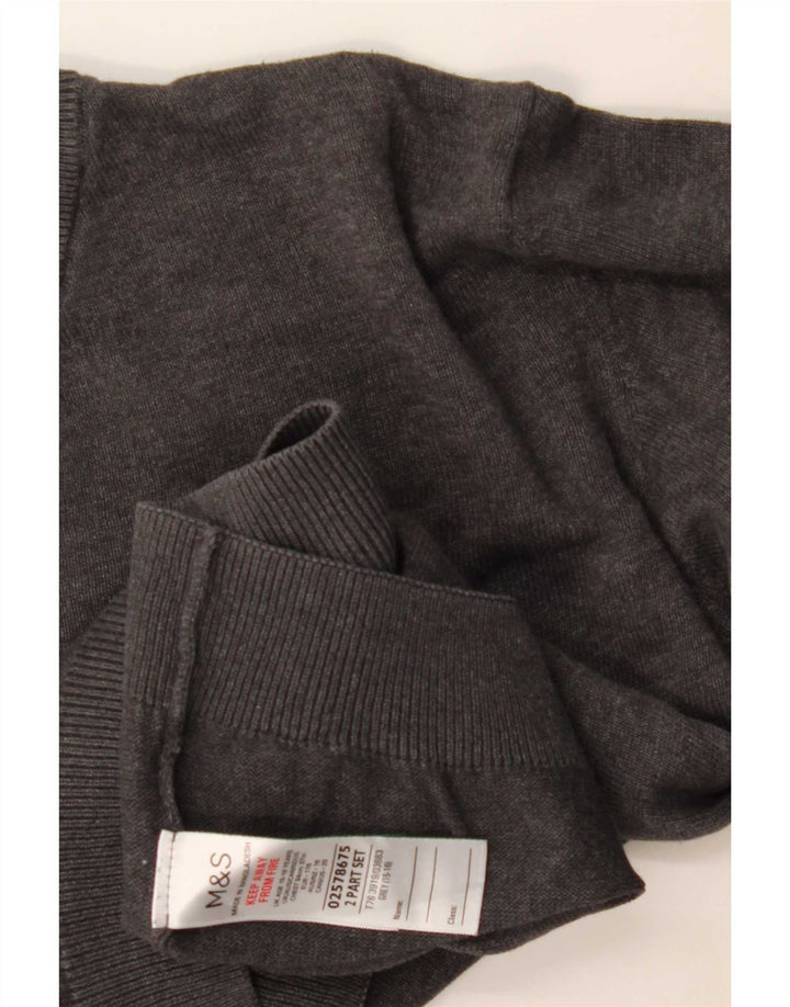 Maglione Marks & Spencer da ragazzo con scollo a V 15-16 anni in cotone grigio
