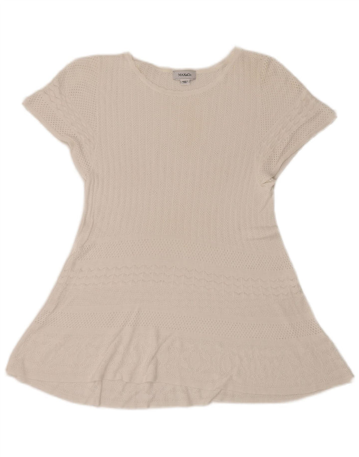 Max & Co. Abito da donna a trapezio trasparente all'uncinetto UK 10 piccolo bianco