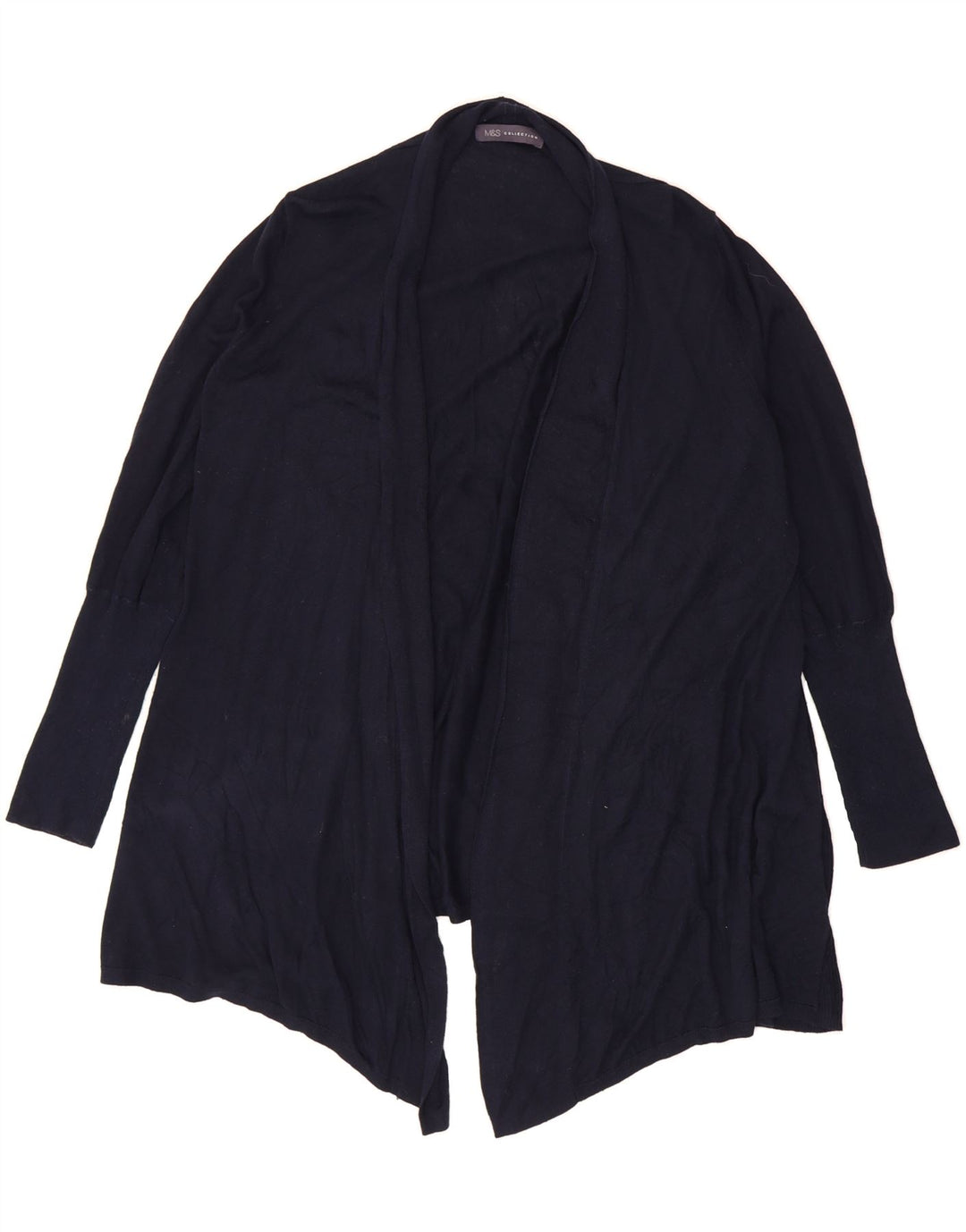 MARKS & SPENCER Womens Open Cardigan Sweater UK 14 Large Navy Blue Acrylic Vintage Marks & Spencer and Second-Hand Marks & Spencer from Messina Hembry 