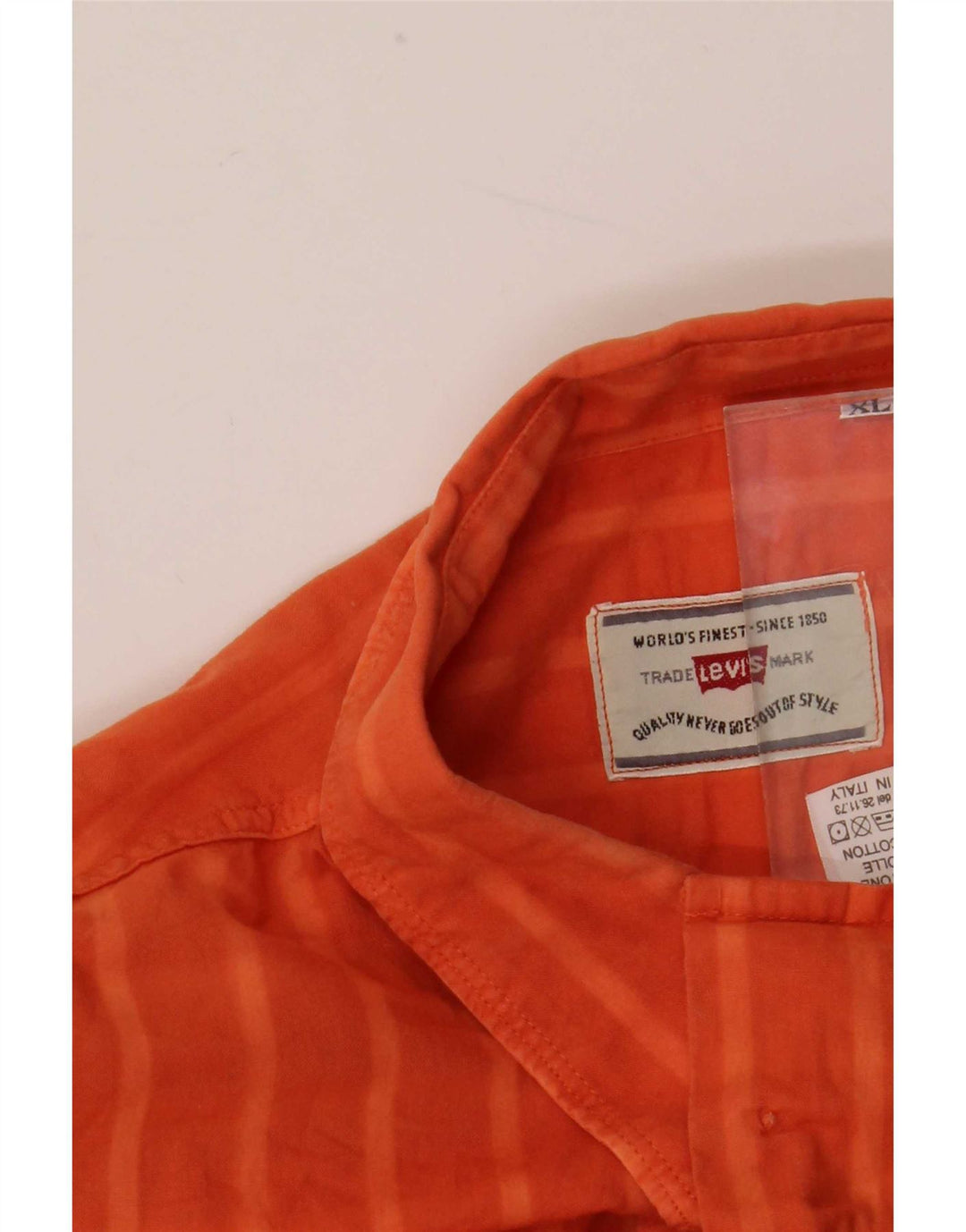 Camicia da uomo Levi's XL in cotone a quadri arancione