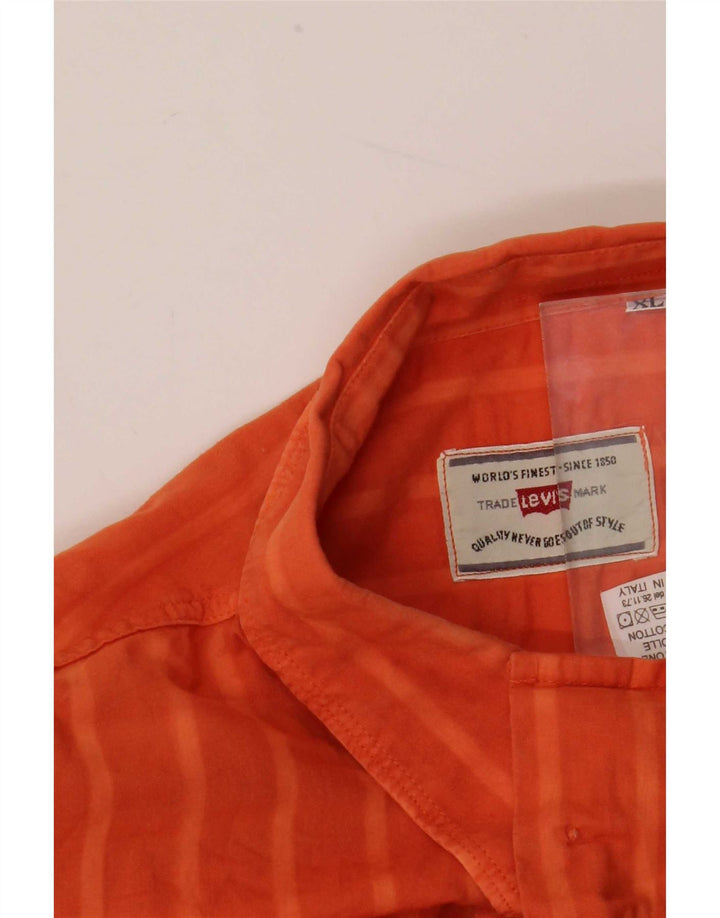 Camicia da uomo Levi's XL in cotone a quadri arancione