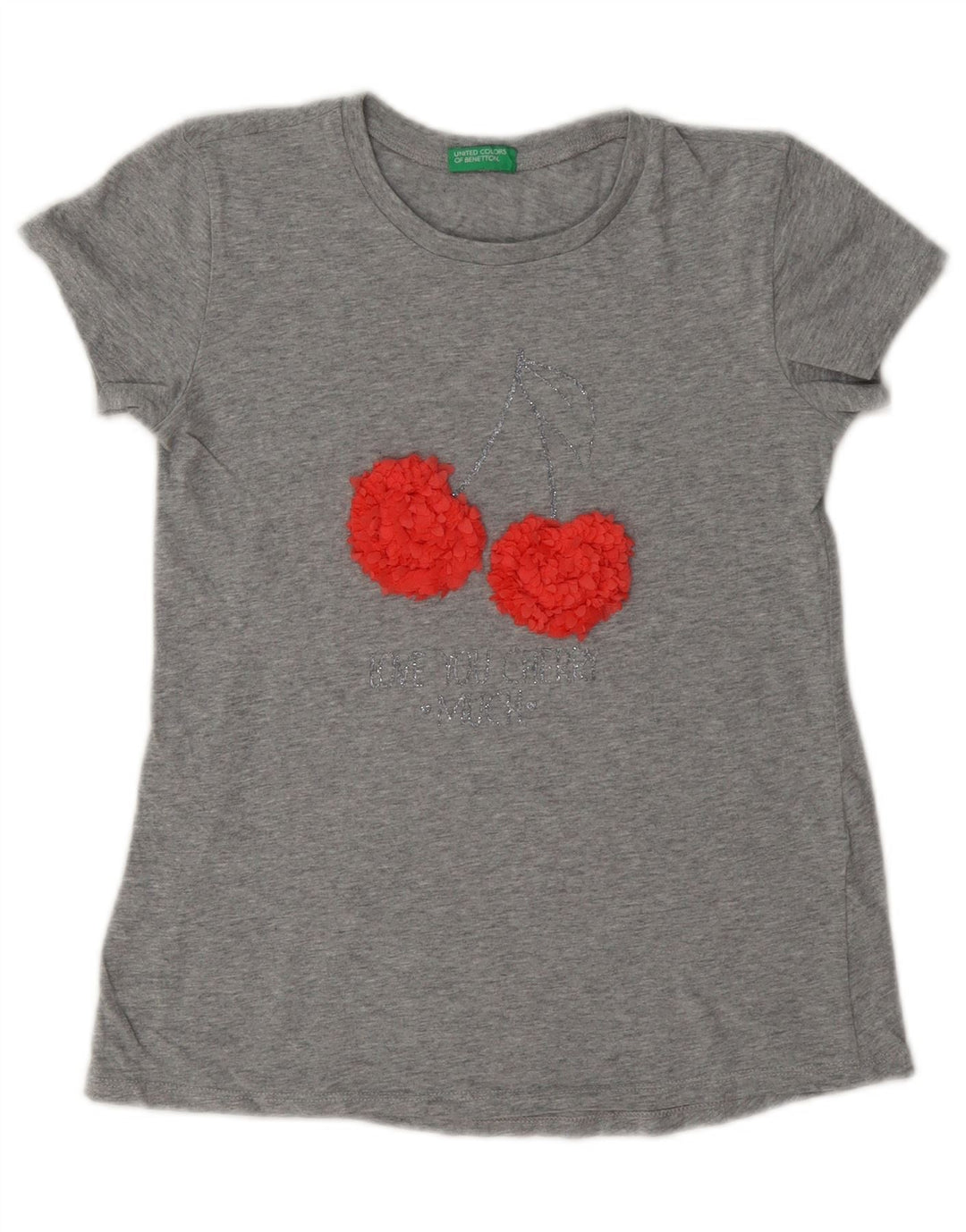 T-shirt grafica da donna Benetton Top UK 12 Grigio medio