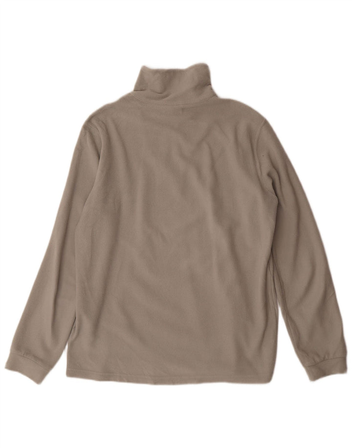 Maglione in pile Champion da uomo con zip e collo, piccolo, in poliestere grigio