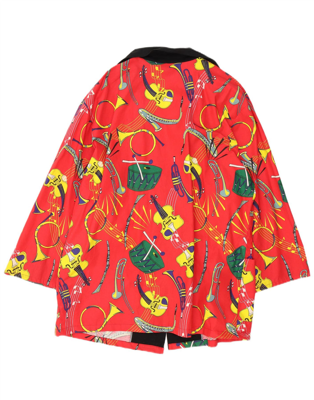 Cappotto doppiopetto vintage da donna con motivo astratto EU 50 3XL cotone rosso