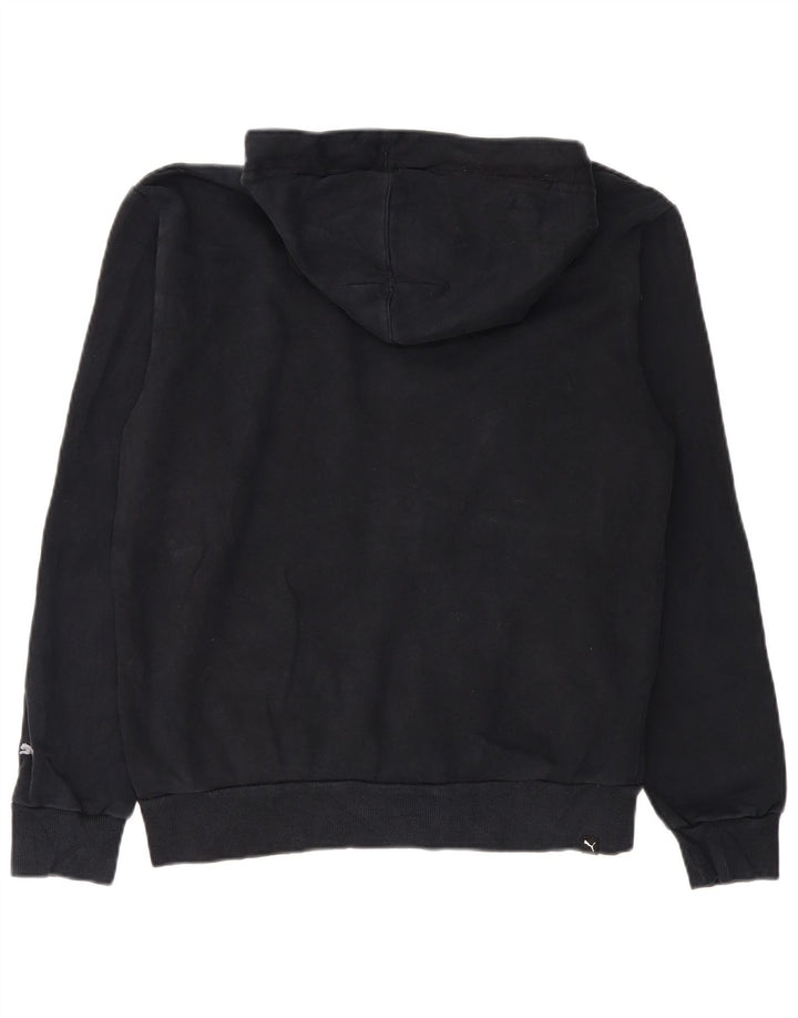 Felpa con cappuccio e zip grafica da uomo Puma in cotone nero medio