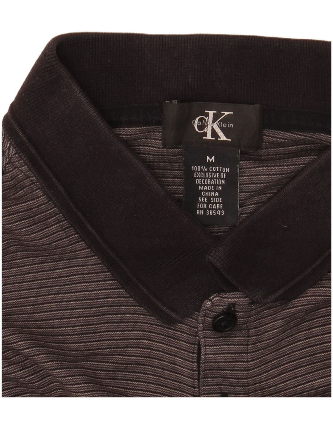 CALVIN KLEIN Polo Uomo Cotone Gessato Grigio Medio