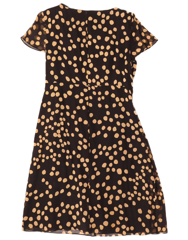 Abito a trapezio da donna Fenn Wright Manson UK 14 Grande seta maculata nera