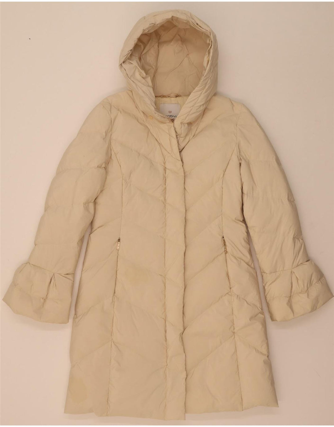 Cappotto imbottito con cappuccio da donna MOTIVI UK 12 Poliestere beige medio