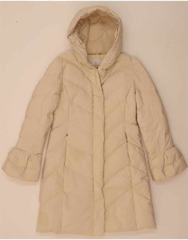 Cappotto imbottito con cappuccio da donna MOTIVI UK 12 Poliestere beige medio